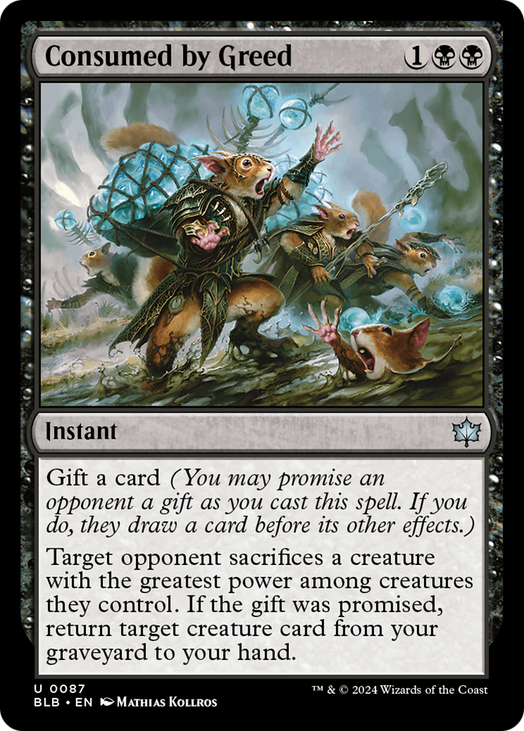 Consumed by Greed (BLB-087) - Bloomburrow Foil - Premium MTG Single from Wizards of the Coast - Just $0.25! Shop now at Game Crave Tournament Store