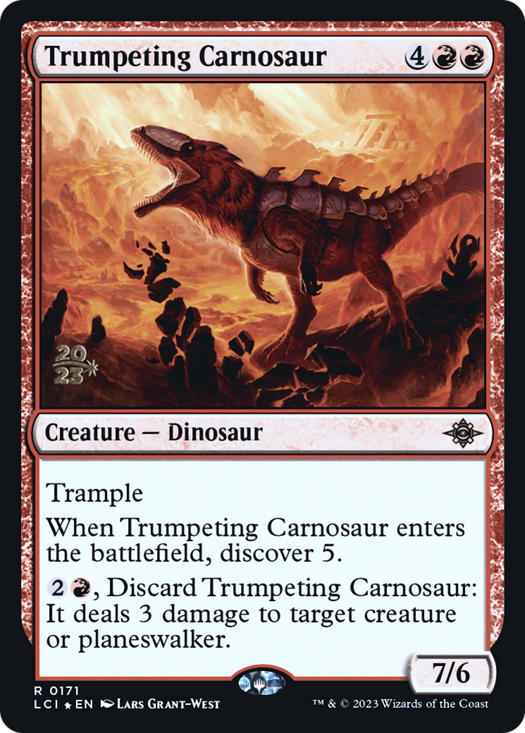 Trumpeting Carnosaur (PLCI-171S) - The Lost Caverns of Ixalan Promos Foil - Premium MTG Single from Wizards of the Coast - Just $1.78! Shop now at Game Crave Tournament Store