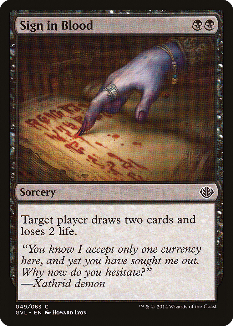 Sign in Blood (GVL-049) - Duel Decks Anthology: Garruk vs. Liliana