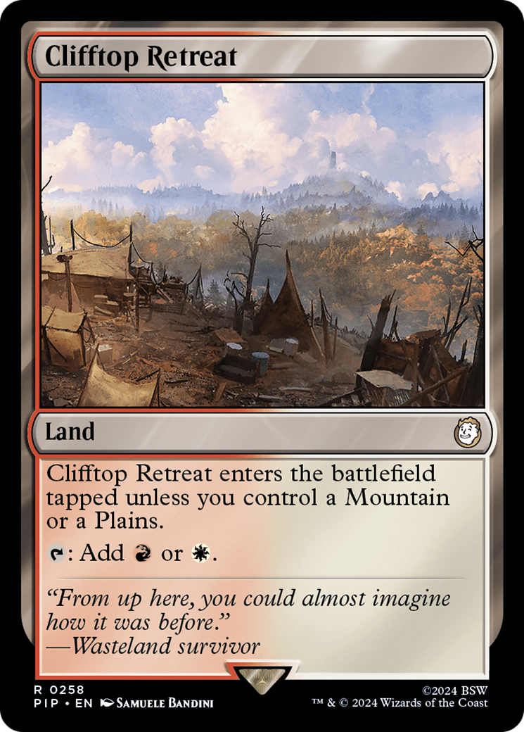 Clifftop Retreat (PIP-258) - Fallout Foil - Premium MTG Single from Wizards of the Coast - Just $1.46! Shop now at Game Crave Tournament Store