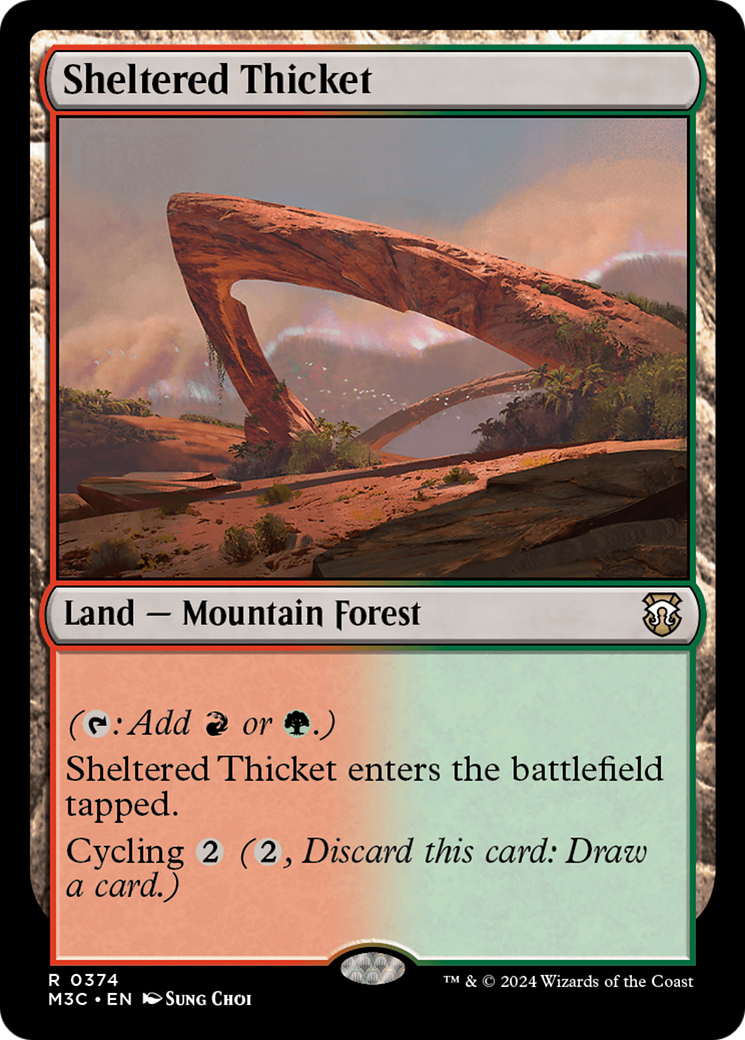 Sheltered Thicket (M3C-374) - Modern Horizons 3 Commander - Premium MTG Single from Wizards of the Coast - Just $0.25! Shop now at Game Crave Tournament Store