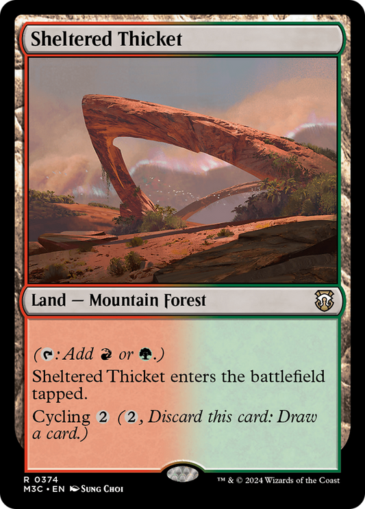 Sheltered Thicket (M3C-374) - Modern Horizons 3 Commander - Premium MTG Single from Wizards of the Coast - Just $0.25! Shop now at Game Crave Tournament Store