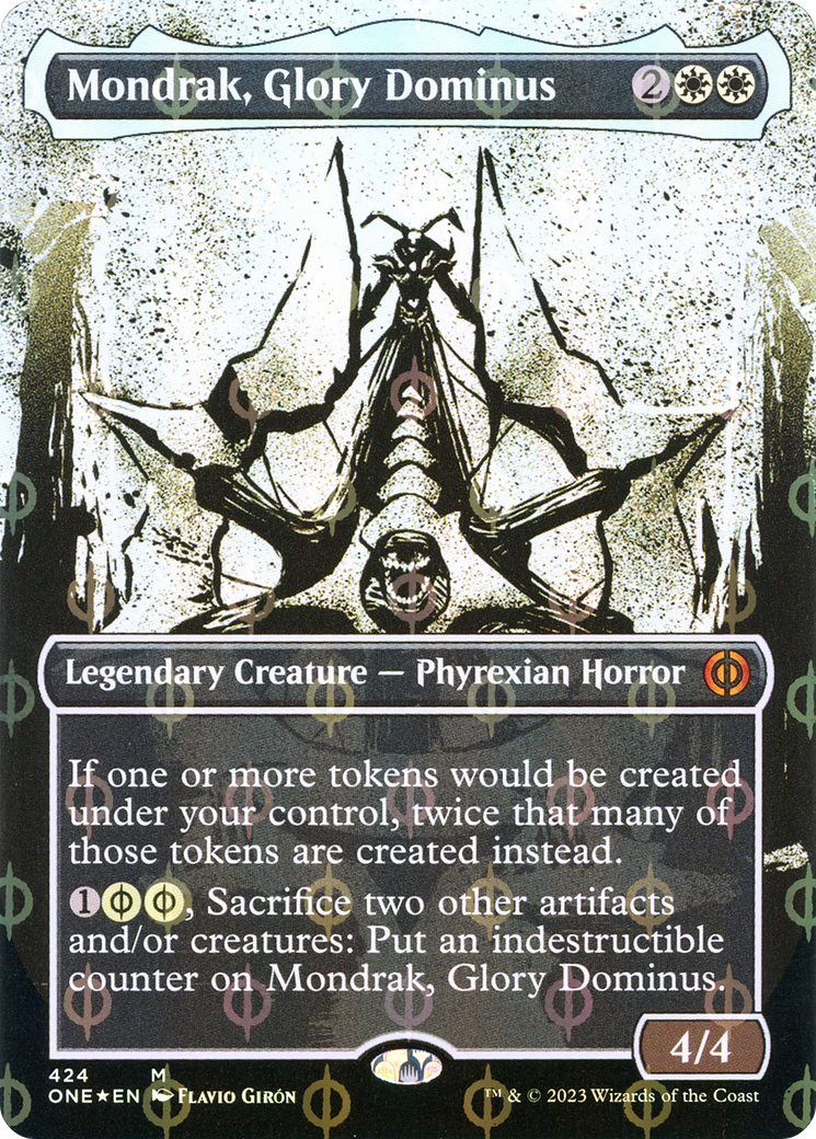Mondrak, Glory Dominus (ONE-424) - Phyrexia: All Will Be One: (Showcase) (Borderless) Foil - Premium MTG Single from Wizards of the Coast - Just $51.16! Shop now at Game Crave Tournament Store