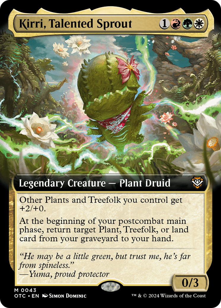 Kirri, Talented Sprout (OTC-043) - Outlaws of Thunder Junction Commander: (Extended Art) Foil - Premium MTG Single from Wizards of the Coast - Just $0.30! Shop now at Game Crave Tournament Store