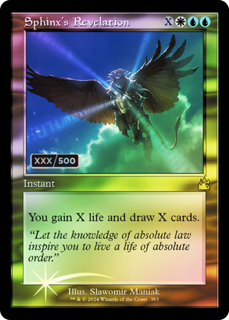 Sphinx's Revelation (RVR-383Z) - Ravnica Remastered Foil - Premium MTG Single from Wizards of the Coast - Just $80! Shop now at Game Crave Tournament Store