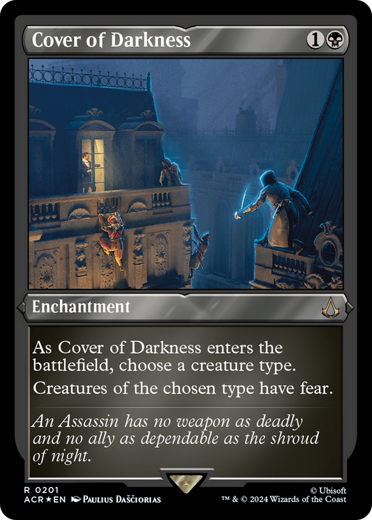 Cover of Darkness (ACR-201) - Assassin's Creed Etched Foil - Premium MTG Single from Wizards of the Coast - Just $4.84! Shop now at Game Crave Tournament Store