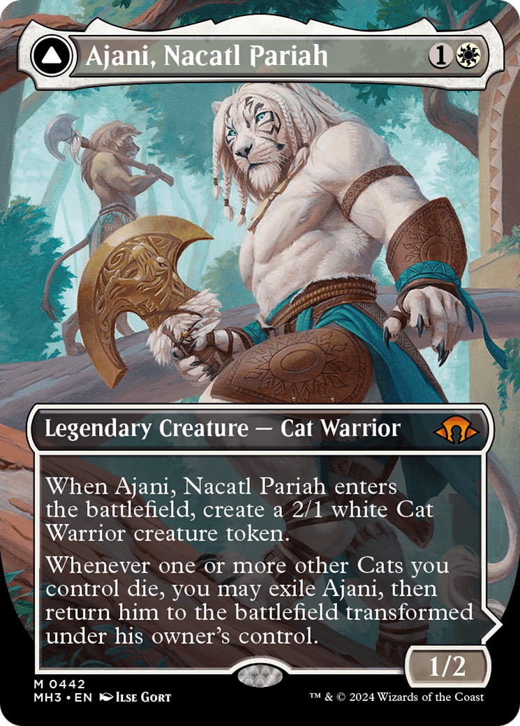 Ajani, Nacatl Pariah // Ajani, Nacatl Avenger (MH3-442) - Modern Horizons 3 (Borderless) Foil - Premium MTG Single from Wizards of the Coast - Just $15.03! Shop now at Game Crave Tournament Store