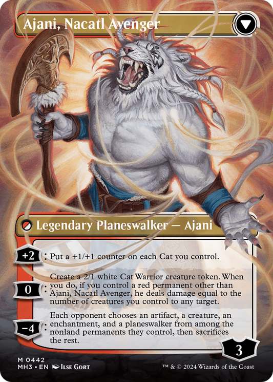 Ajani, Nacatl Pariah // Ajani, Nacatl Avenger (MH3-442) - Modern Horizons 3 (Borderless) Foil - Premium MTG Single from Wizards of the Coast - Just $15.03! Shop now at Game Crave Tournament Store