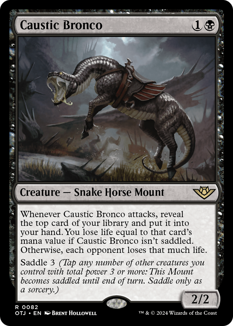 Caustic Bronco (OTJ-082) - Outlaws of Thunder Junction Foil - Premium MTG Single from Wizards of the Coast - Just $0.46! Shop now at Game Crave Tournament Store