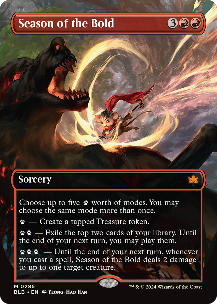 Season of the Bold (BLB-285) - Bloomburrow: (Showcase) (Borderless) Foil - Premium MTG Single from Wizards of the Coast - Just $1.35! Shop now at Game Crave Tournament Store