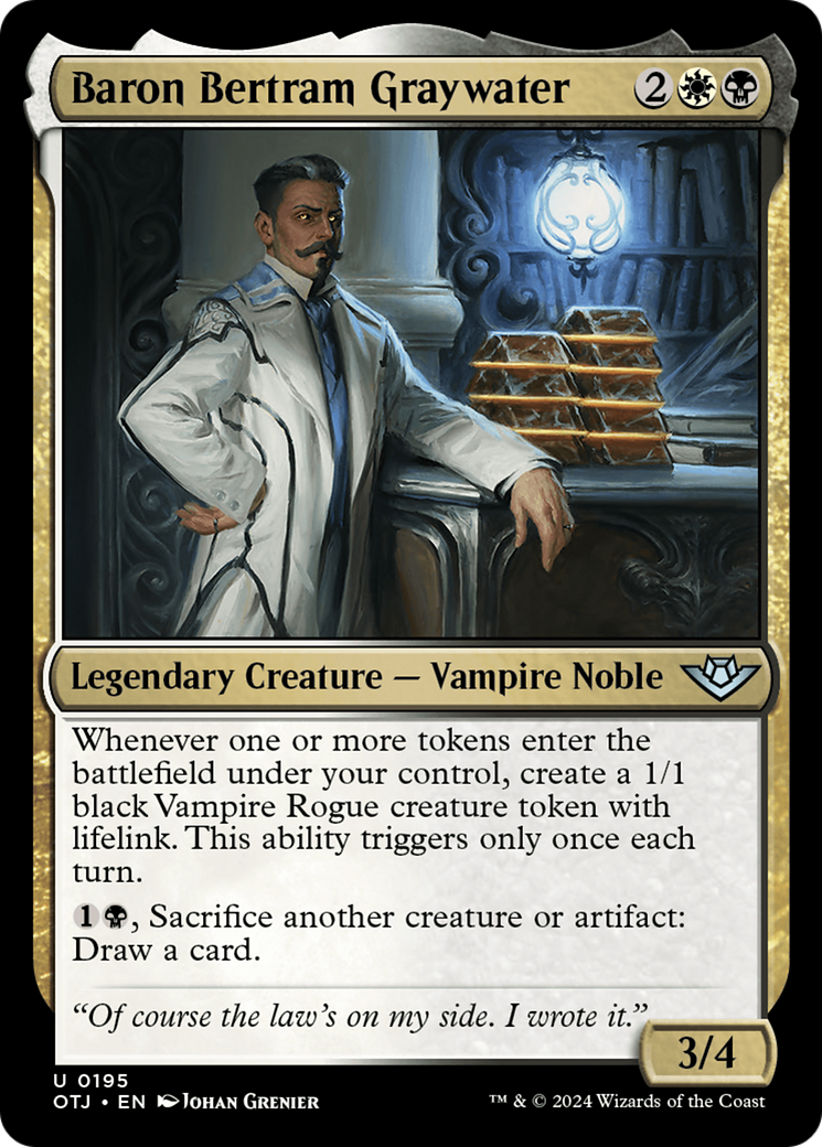 Baron Bertram Graywater (OTJ-195) - Outlaws of Thunder Junction Foil - Premium MTG Single from Wizards of the Coast - Just $0.25! Shop now at Game Crave Tournament Store