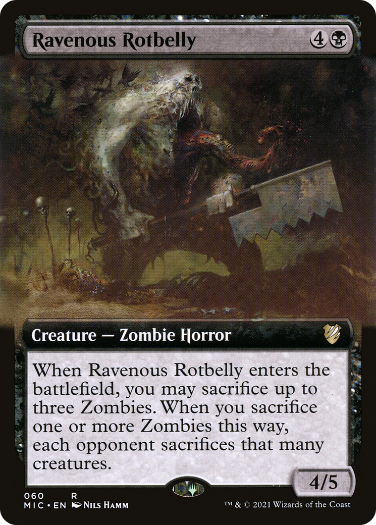 Ravenous Rotbelly (MIC-060) - Midnight Hunt Commander: (Extended Art) - Premium MTG Single from Wizards of the Coast - Just $0.43! Shop now at Game Crave Tournament Store