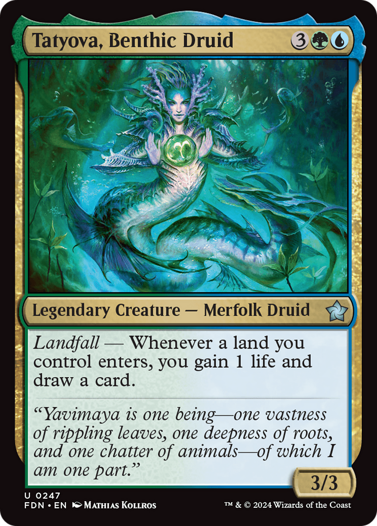 Tatyova, Benthic Druid (FDN-247) - Foundations - Premium MTG Single from Wizards of the Coast - Just $0.25! Shop now at Game Crave Tournament Store