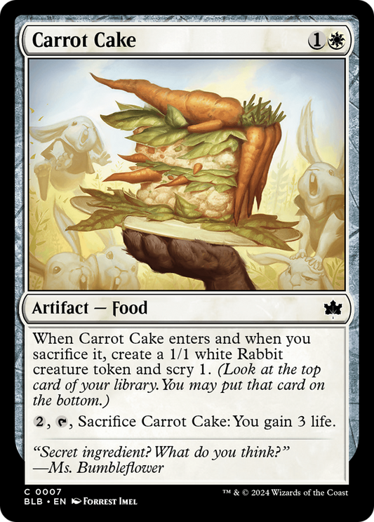 Carrot Cake (BLB-007) - Bloomburrow - Premium MTG Single from Wizards of the Coast - Just $0.25! Shop now at Game Crave Tournament Store