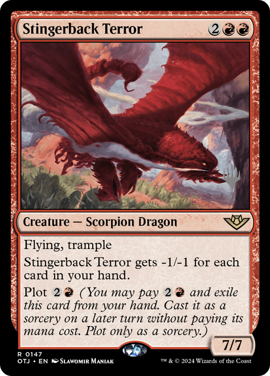 Stingerback Terror (POTJ-147P) - Outlaws of Thunder Junction Promos - Premium MTG Single from Wizards of the Coast - Just $0.25! Shop now at Game Crave Tournament Store