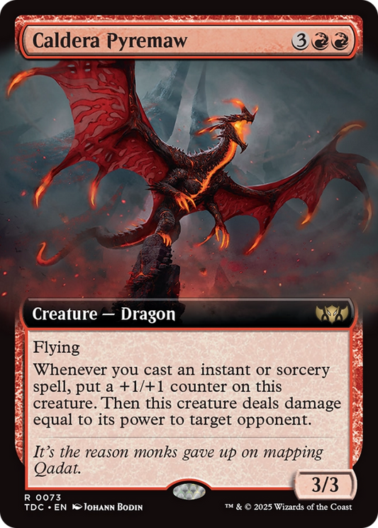 Caldera Pyremaw (TDC-073) - Tarkir: Dragonstorm Commander: (Extended Art) - Premium MTG Single from Wizards of the Coast - Just $0.49! Shop now at Game Crave Tournament Store