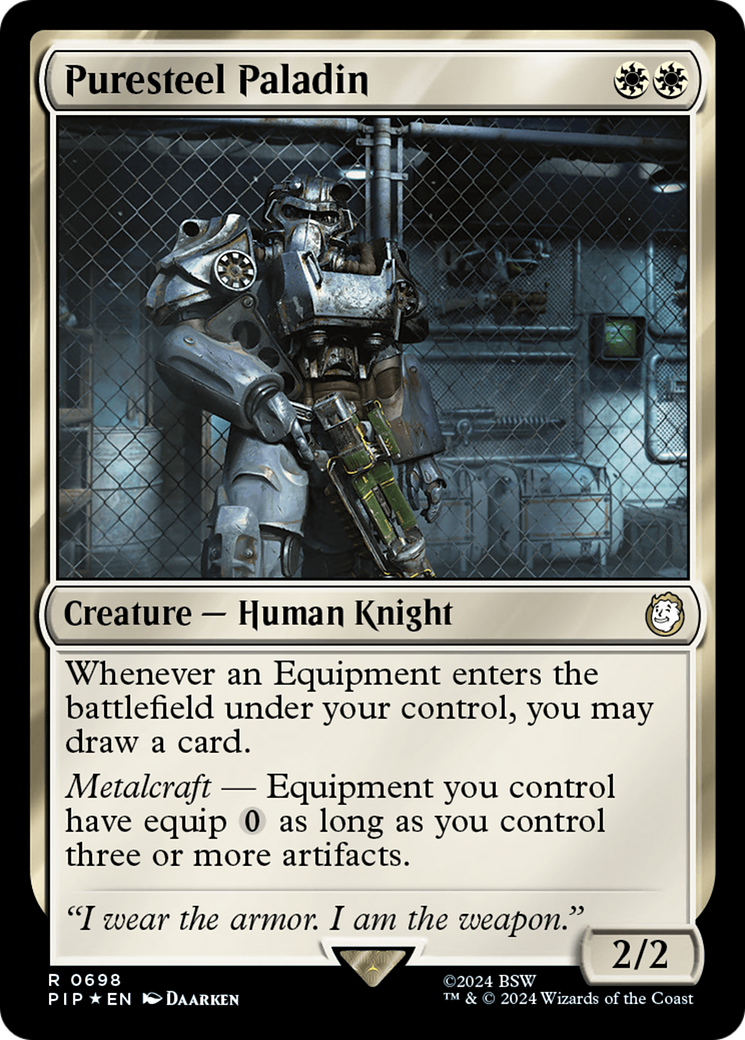 Puresteel Paladin (PIP-698) - Fallout Foil - Premium MTG Single from Wizards of the Coast - Just $4.65! Shop now at Game Crave Tournament Store