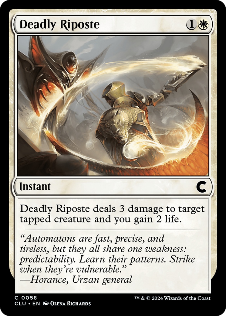 Deadly Riposte (CLU-058) - Ravnica: Clue Edition - Premium MTG Single from Wizards of the Coast - Just $0.25! Shop now at Game Crave Tournament Store