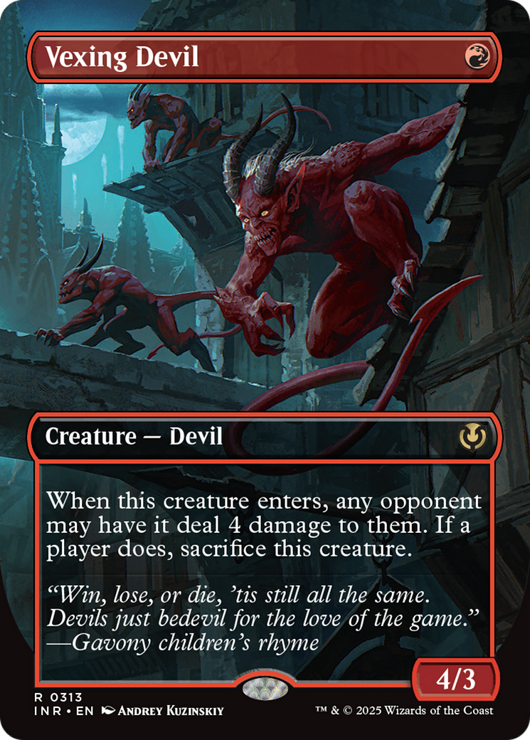 Vexing Devil (Borderless) (-313) - Innistrad Remastered - Premium MTG Single from Wizards of the Coast - Just $0.45! Shop now at Game Crave Tournament Store