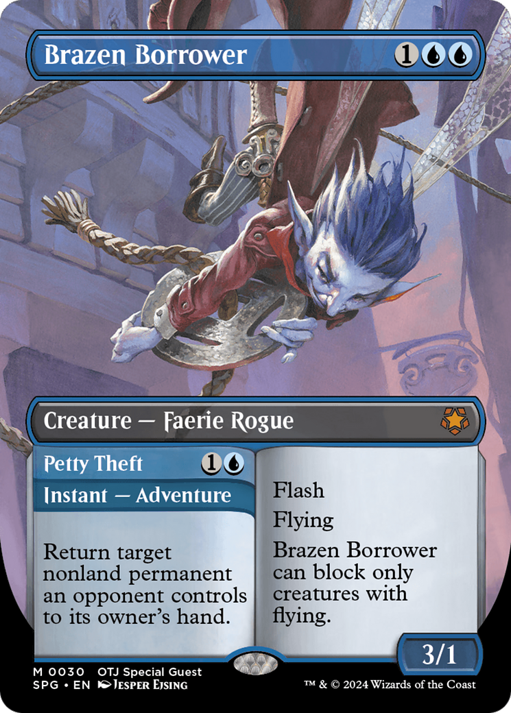 Brazen Borrower // Petty Theft (SPG-030) - Special Guests (Borderless) - Premium MTG Single from Wizards of the Coast - Just $4.50! Shop now at Game Crave Tournament Store