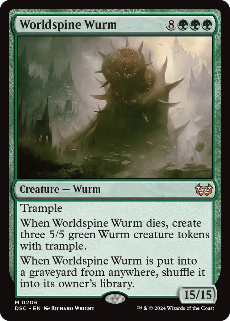 Worldspine Wurm (DSC-206) - Duskmourn: House of Horror Commander - Premium MTG Single from Wizards of the Coast - Just $0.91! Shop now at Game Crave Tournament Store