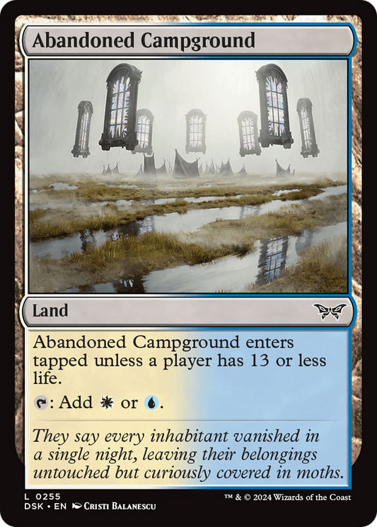 Abandoned Campground (DSK-255) - Duskmourn: House of Horror Foil - Premium MTG Single from Wizards of the Coast - Just $0.25! Shop now at Game Crave Tournament Store