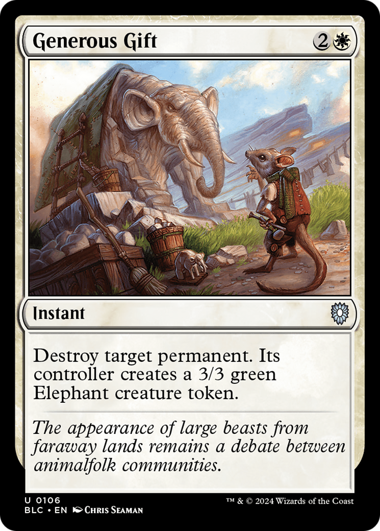 Generous Gift (BLC-106) - Bloomburrow Commander - Premium MTG Single from Wizards of the Coast - Just $0.76! Shop now at Game Crave Tournament Store