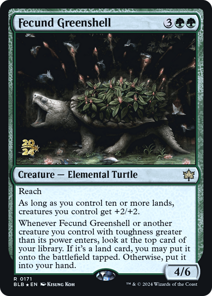 Fecund Greenshell (PBLB-171S) - Bloomburrow Promos Foil - Premium MTG Single from Wizards of the Coast - Just $0.66! Shop now at Game Crave Tournament Store