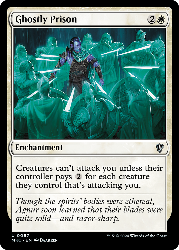 Ghostly Prison (MKC-067) - Murders at Karlov Manor Commander - Premium MTG Single from Wizards of the Coast - Just $2.47! Shop now at Game Crave Tournament Store