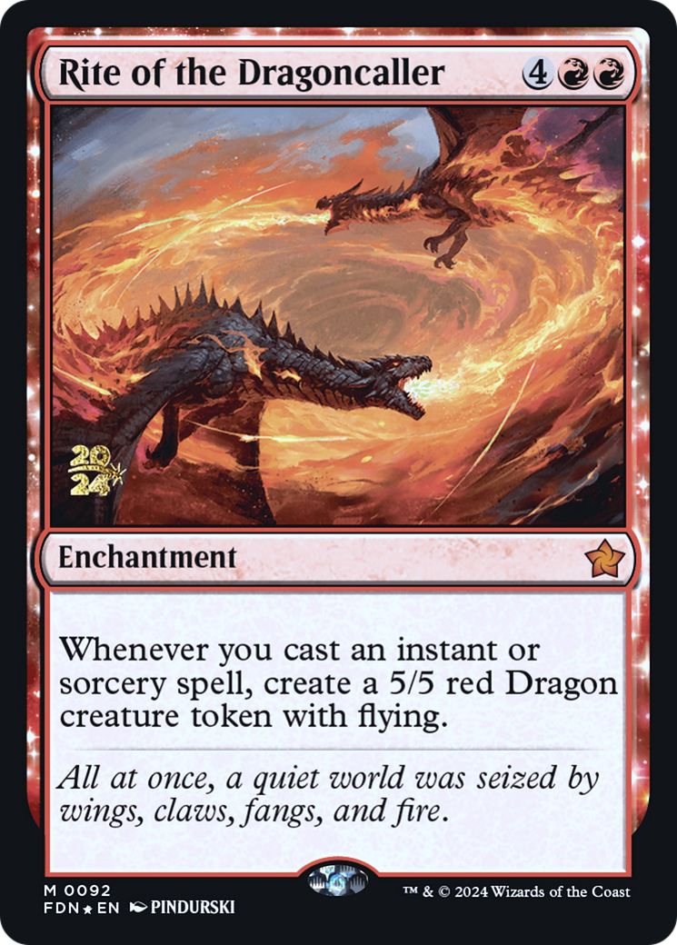 Rite of the Dragoncaller (PRE-92S) - Foundations Promos: (enchantment) Foil - Premium MTG Single from Wizards of the Coast - Just $1.74! Shop now at Game Crave Tournament Store