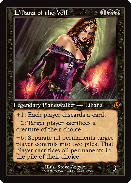Liliana of the Veil (Retro Frame) (-475) - Innistrad Remastered Foil - Premium MTG Single from Wizards of the Coast - Just $13.34! Shop now at Game Crave Tournament Store