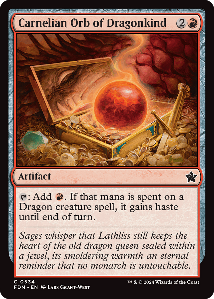 Carnelian Orb of Dragonkind (FDN-534) - Foundations - Premium MTG Single from Wizards of the Coast - Just $0.45! Shop now at Game Crave Tournament Store