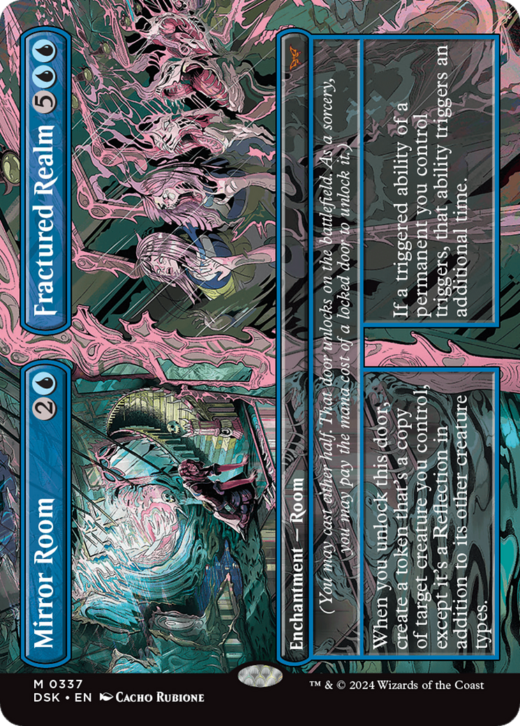 Mirror Room // Fractured Realm (DSK-337) - Duskmourn: House of Horror (Borderless) - Premium MTG Single from Wizards of the Coast - Just $2.81! Shop now at Game Crave Tournament Store