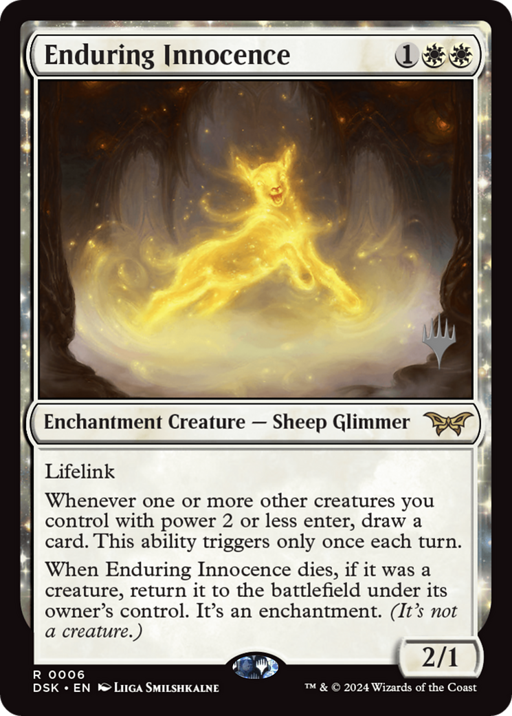 Enduring Innocence (PDSK-06P) - Duskmourn: House of Horror Promos Foil - Premium MTG Single from Wizards of the Coast - Just $5.06! Shop now at Game Crave Tournament Store