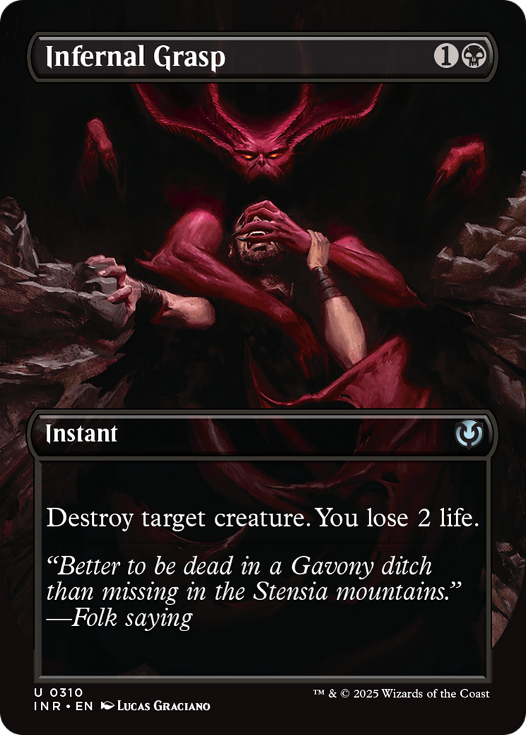 Infernal Grasp (Borderless) (-310) - Innistrad Remastered Foil - Premium MTG Single from Wizards of the Coast - Just $3.70! Shop now at Game Crave Tournament Store