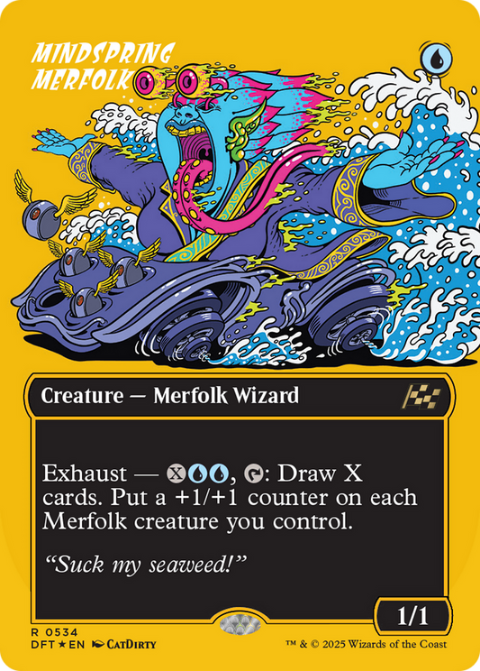 Mindspring Merfolk (Borderless) (First-Place Foil) (DFT-534) - Aetherdrift Foil - Premium MTG Single from Wizards of the Coast - Just $1.35! Shop now at Game Crave Tournament Store