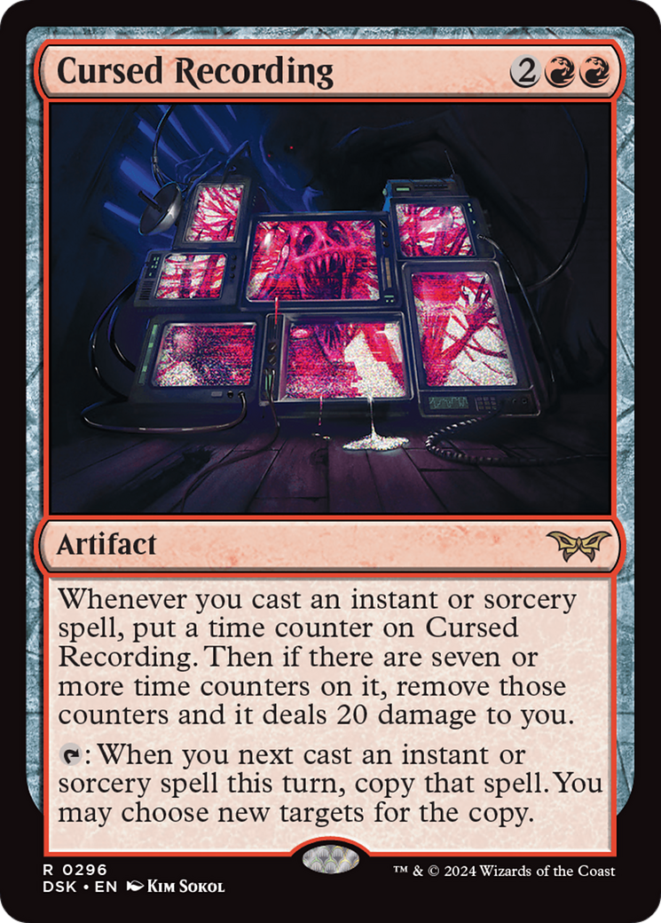 Cursed Recording (DSK-296) - Duskmourn: House of Horror Foil - Premium MTG Single from Wizards of the Coast - Just $0.25! Shop now at Game Crave Tournament Store
