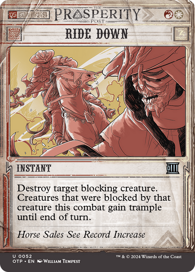Ride Down (OTP-052) - Breaking News: (Showcase) (Borderless) Foil - Premium MTG Single from Wizards of the Coast - Just $0.25! Shop now at Game Crave Tournament Store