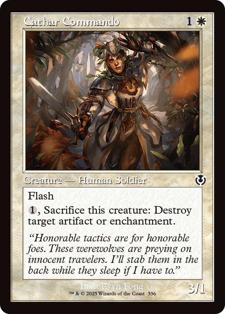 Cathar Commando (Retro Frame) (-336) - Innistrad Remastered - Premium MTG Single from Wizards of the Coast - Just $0.25! Shop now at Game Crave Tournament Store