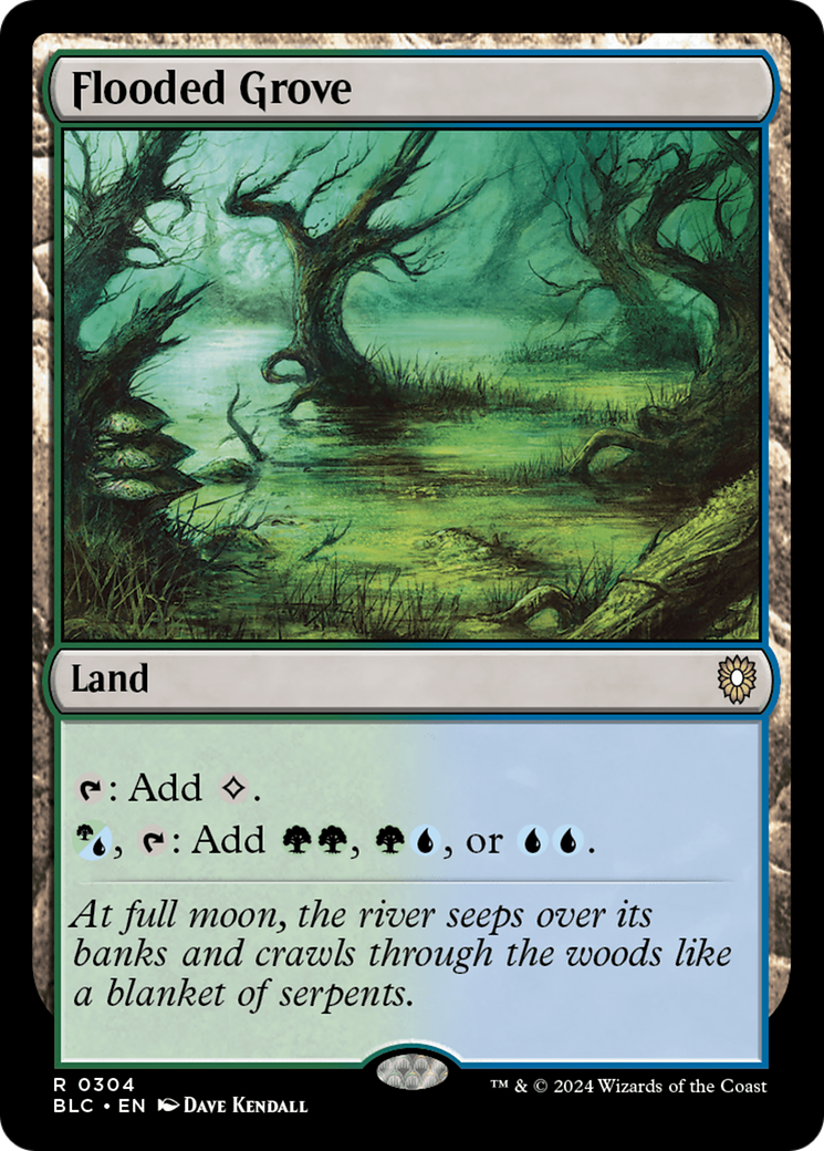 Flooded Grove (BLC-304) - Bloomburrow Commander - Premium MTG Single from Wizards of the Coast - Just $0.26! Shop now at Game Crave Tournament Store