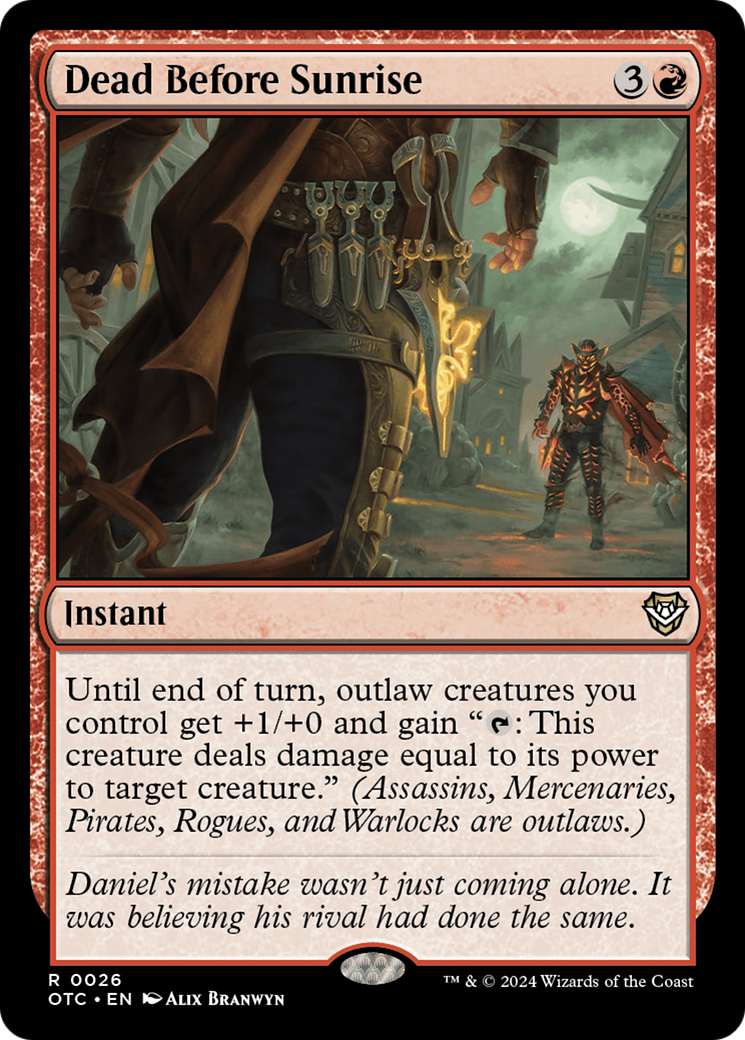 Dead Before Sunrise (OTC-026) - Outlaws of Thunder Junction Commander - Premium MTG Single from Wizards of the Coast - Just $0.25! Shop now at Game Crave Tournament Store