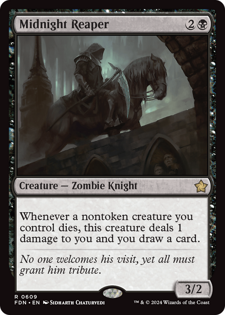 Midnight Reaper (FDN-609) - Foundations - Premium MTG Single from Wizards of the Coast - Just $0.25! Shop now at Game Crave Tournament Store