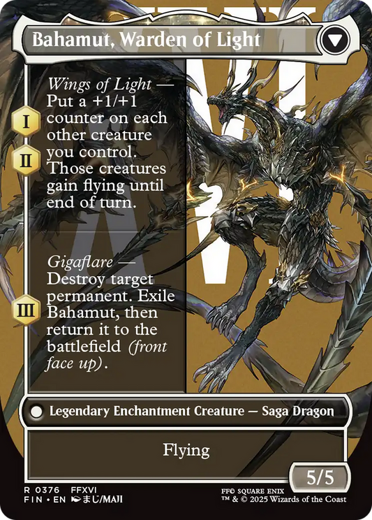 Dion, Bahamut's Dominant // Bahamut, Warden of Light (FIN-376) - FINAL FANTASY: (enchantment) (Borderless) Foil - Premium MTG Single from Wizards of the Coast - Just $1.81! Shop now at Game Crave Tournament Store