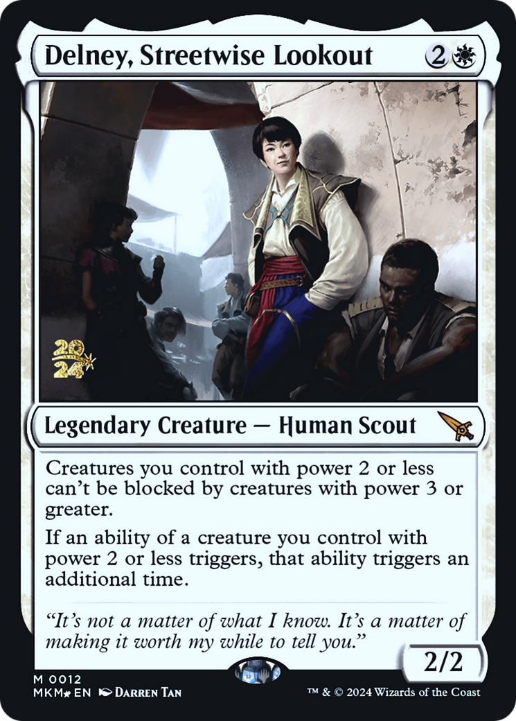Delney, Streetwise Lookout (PMKM-12S) - Murders at Karlov Manor Promos Foil - Premium MTG Single from Wizards of the Coast - Just $32.82! Shop now at Game Crave Tournament Store