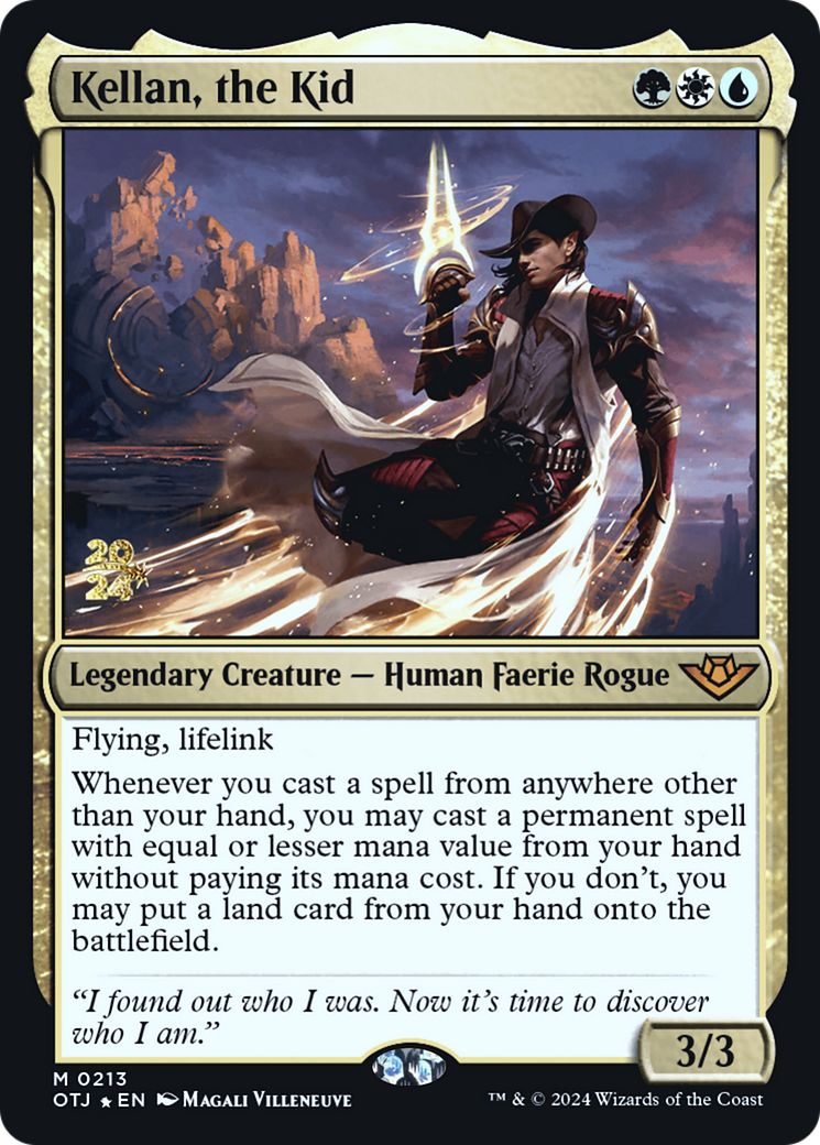 Kellan, the Kid (POTJ-213S) - Outlaws of Thunder Junction Promos Foil - Premium MTG Single from Wizards of the Coast - Just $3.50! Shop now at Game Crave Tournament Store