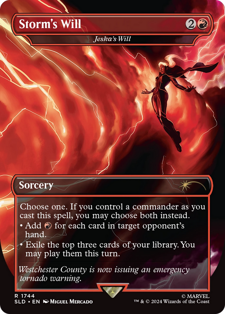 Jeska's Will (SLD-1744) - Secret Lair Drop / Storm's Will (Borderless) - Premium MTG Single from Wizards of the Coast - Just $29.58! Shop now at Game Crave Tournament Store
