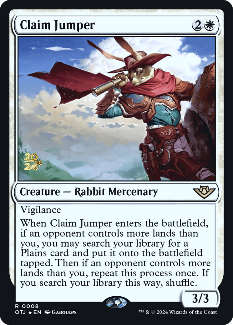 Claim Jumper (POTJ-08S) - Outlaws of Thunder Junction Promos Foil - Premium MTG Single from Wizards of the Coast - Just $1.80! Shop now at Game Crave Tournament Store