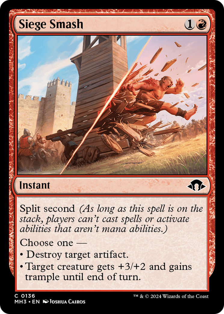 Siege Smash (MH3-136) - Modern Horizons 3 - Premium MTG Single from Wizards of the Coast - Just $0.25! Shop now at Game Crave Tournament Store