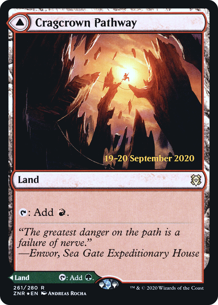 Cragcrown Pathway // Timbercrown Pathway (PZNR-261S) - Zendikar Rising Promos Foil