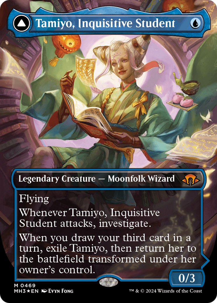 Tamiyo, Inquisitive Student // Tamiyo, Seasoned Scholar (MH3-469) - Modern Horizons 3 (Borderless) Foil - Premium MTG Single from Wizards of the Coast - Just $59.42! Shop now at Game Crave Tournament Store